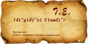 Téglási Elemér névjegykártya